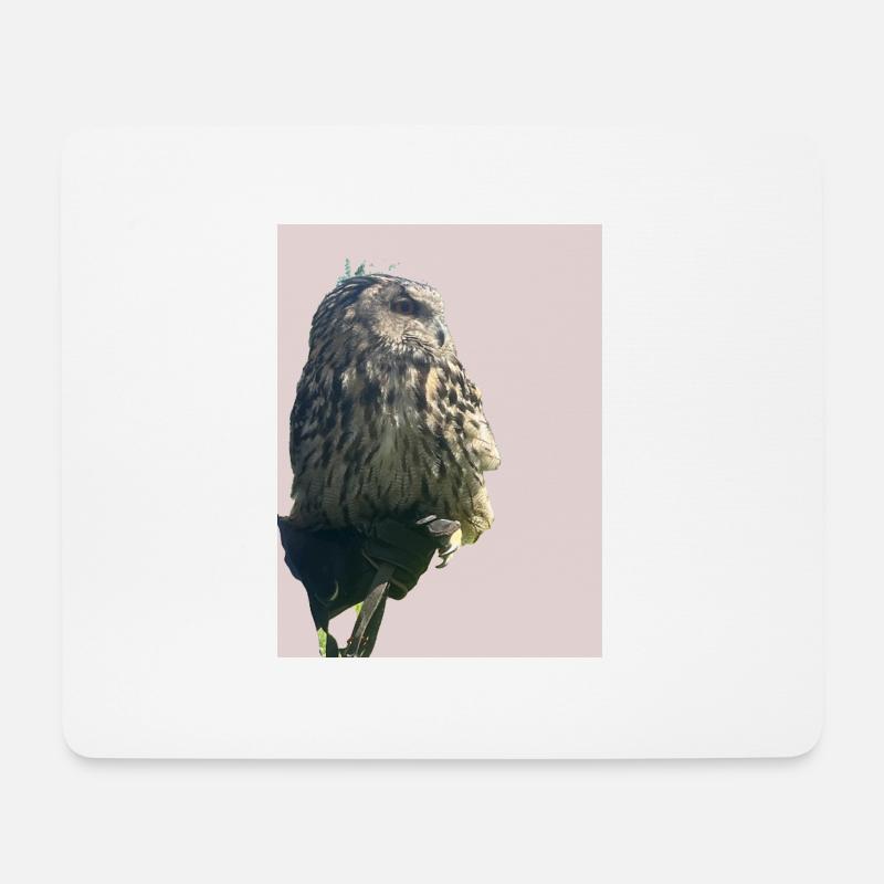 Eule - Mousepad (Querformat) - Weiß