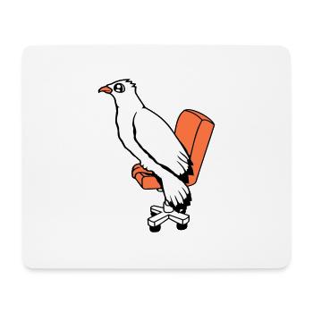 Bird Sitting Chair Desk Swivel Chair Working - Mouse Pad (horizontal) - white - Front