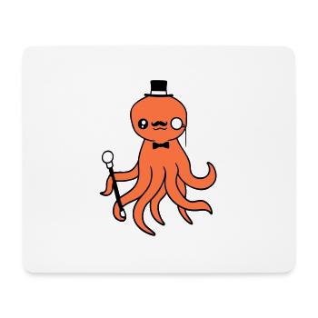 Kraken Mr. Sir Chapeau haut de forme Monocle Lunettes Empire - Tapis de souris (format paysage) - blanc - Devant