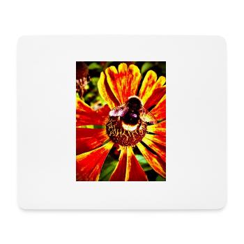 Hummel auf Sonnenhut - Mousepad (Querformat) - Weiß - Vorne
