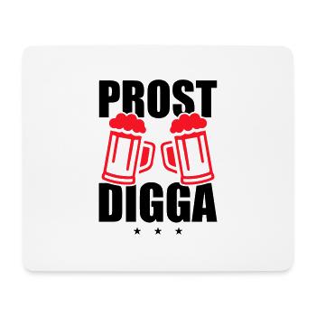 Prost Digga Bier - Mousepad (Querformat) - Weiß - Vorne