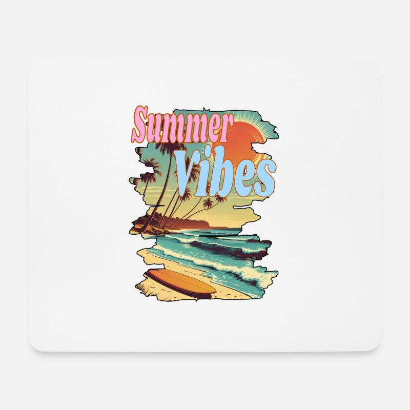 sunny vintage beach is calling me - Mousepad (Querformat) - Weiß