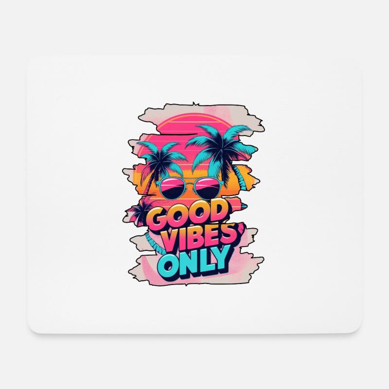 GoodVibesOnly - Tapis de souris (format paysage) - blanc