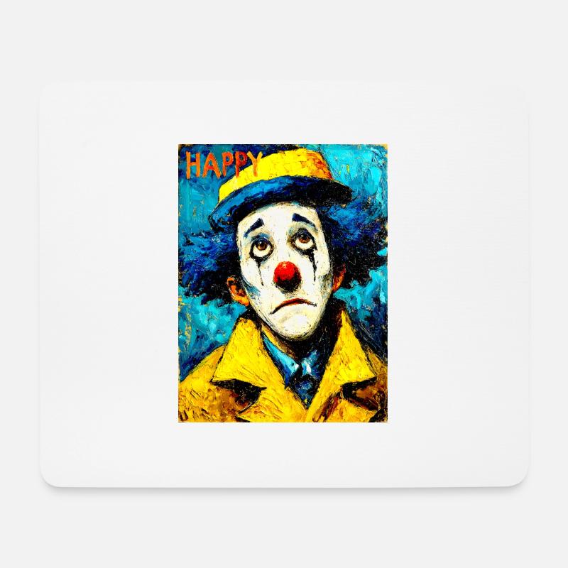 "Sad Clown" by van Gogh - Mouse Pad (horizontal) - white