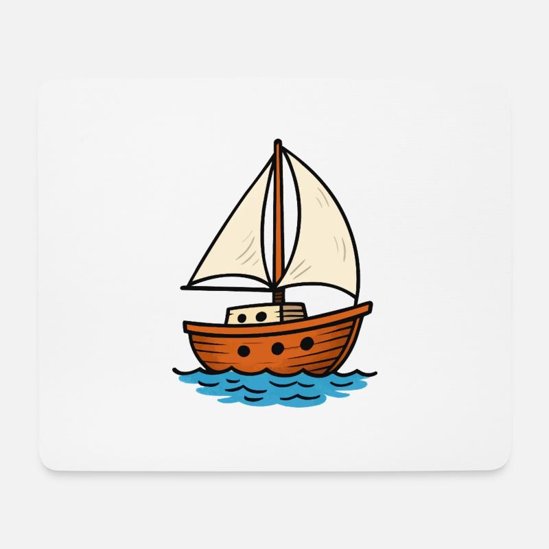 segelboot - Mousepad (Querformat) - Weiß