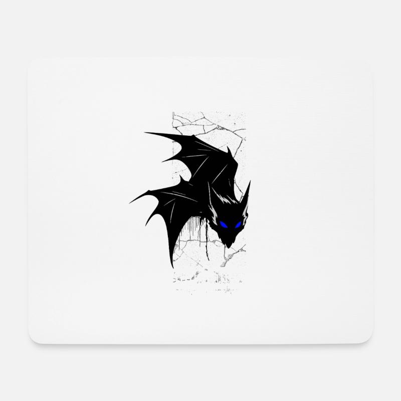 Nightmare Bat – Gothic Horror Vampir Kreatur Kunst - Mousepad (Querformat) - Weiß