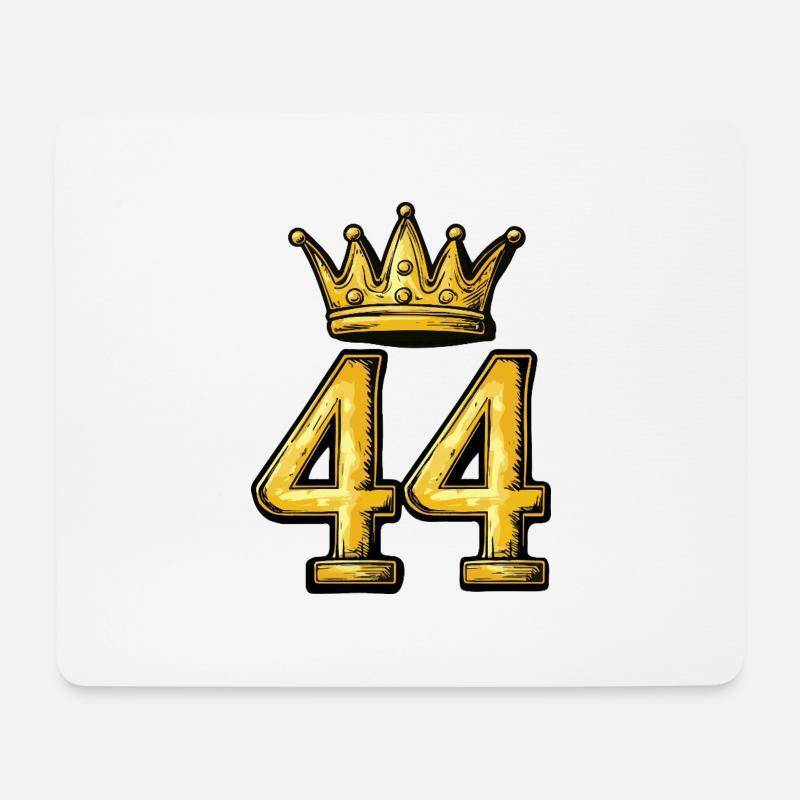 44 Zahl Krone - Mousepad (Querformat) - Weiß