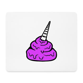 Pferd Einhorn Horn Kacke Scheiße Lustig Kot Haufen - Mousepad (Querformat) - Weiß - Vorne