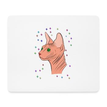 Sphynx mit Sternen - Mousepad (Querformat) - Weiß - Vorne