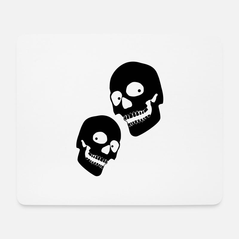 twoskulls1 - Mousepad (Querformat) - Weiß