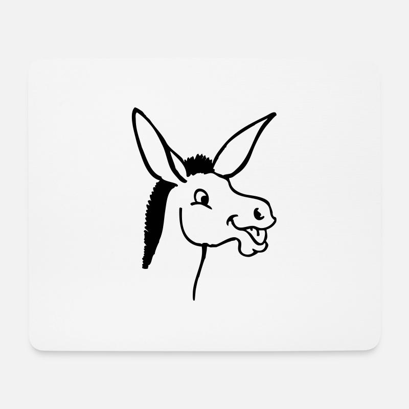 Esel - Mousepad (Querformat) - Weiß