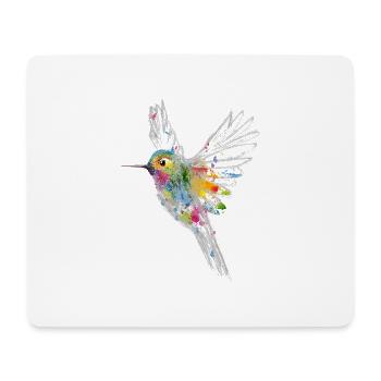 buntes Kolibri Aquarell Graffiti - Mousepad (Querformat) - Weiß - Vorne