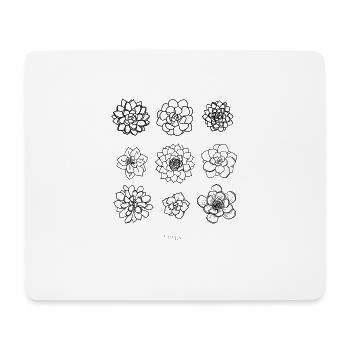 Echeveria Succulents Black - Mouse Pad (horizontal) - white - Front