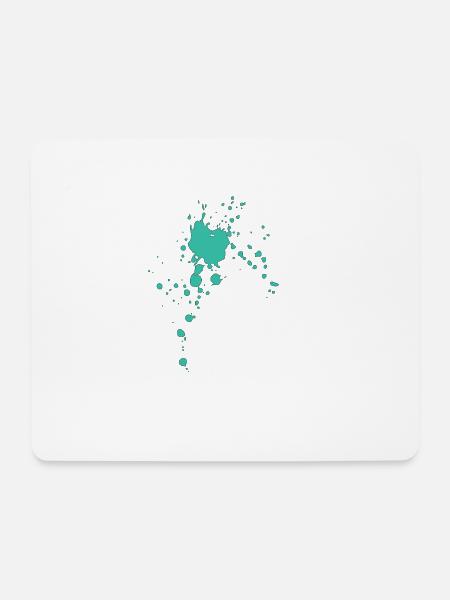Teal Farbspritzen Abstrakt Muster - Mousepad (Querformat) - Weiß
