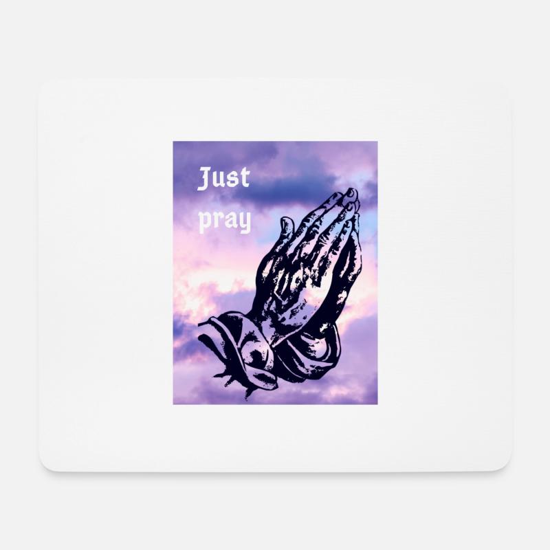 Just Pray Betende Hände - Mousepad (Querformat) - Weiß