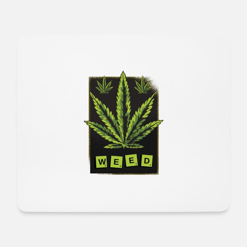 Weed cannabis leaf - Mouse Pad (horizontal) - white