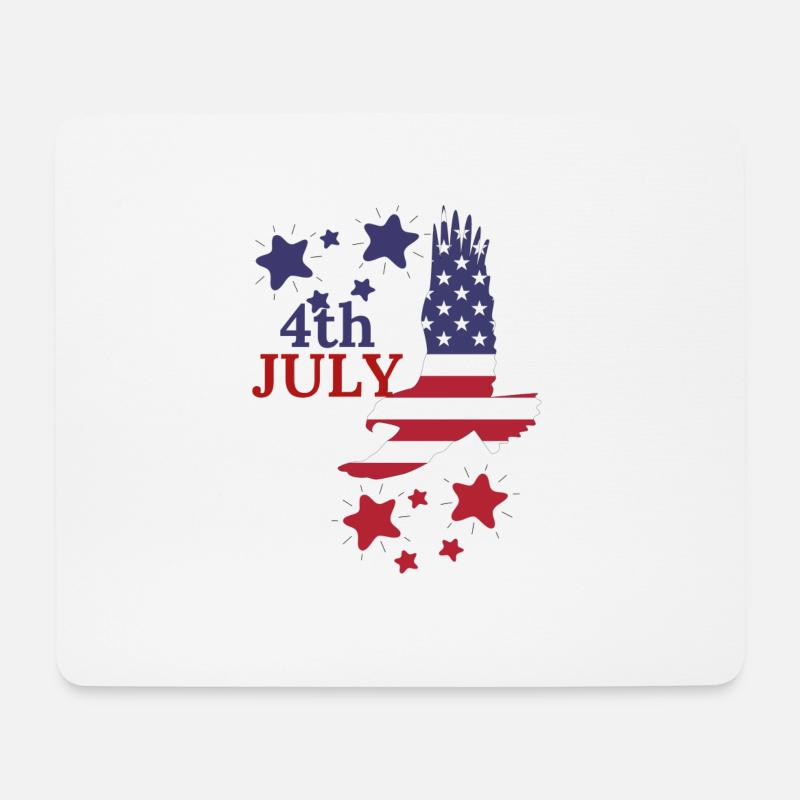 4. JULI TAG INDEPENDENCE - Mousepad (Querformat) - Weiß