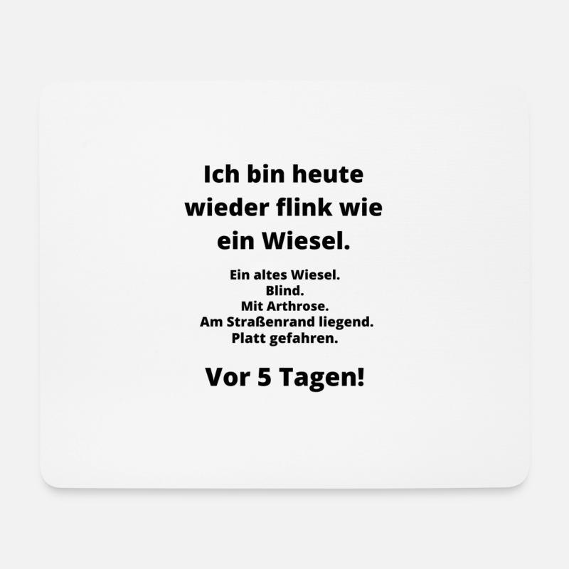 Lustige Sprüche Wiesel Geschenk Party Geburtstag - Mousepad (Querformat) - Weiß