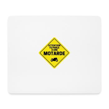 Biker caution road sign - Mouse Pad (horizontal) - white - Front