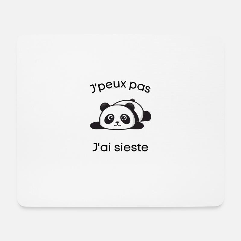 Je peux pas sieste panda - Tapis de souris (format paysage) - blanc