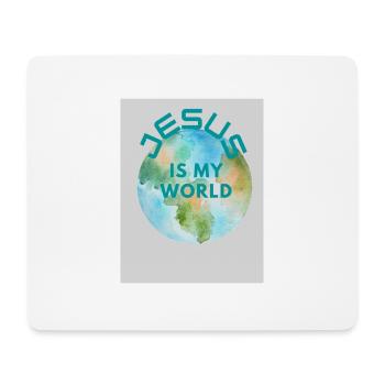 JESUS IST MEINE WELT - Mousepad (Querformat) - Weiß - Vorne
