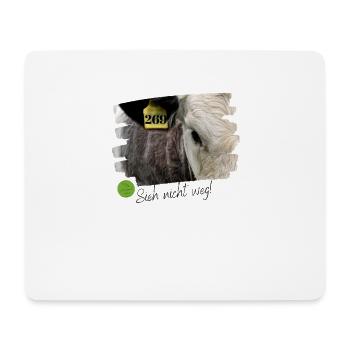 Kuh: Sieh nicht weg! - Mousepad (Querformat) - Weiß - Vorne