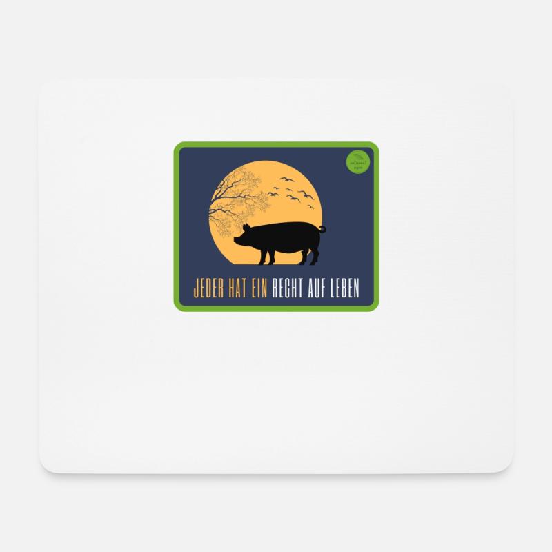 Schwein: Recht auf Leben - Mousepad (Querformat) - Weiß