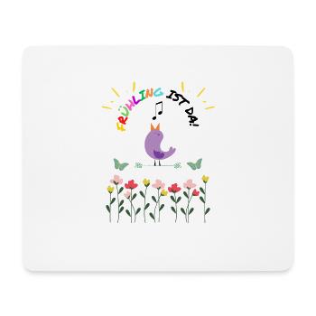 Le printemps est arrivé - Tapis de souris (format paysage) - blanc - Devant