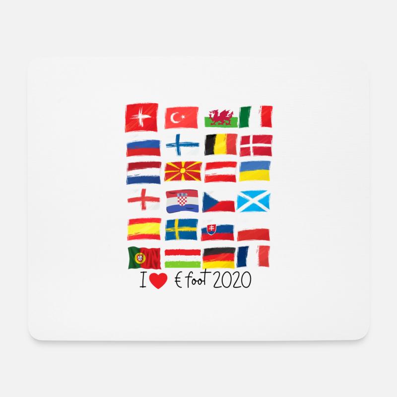 ich liebe Euro Fußball 2020 - Mousepad (Querformat) - Weiß