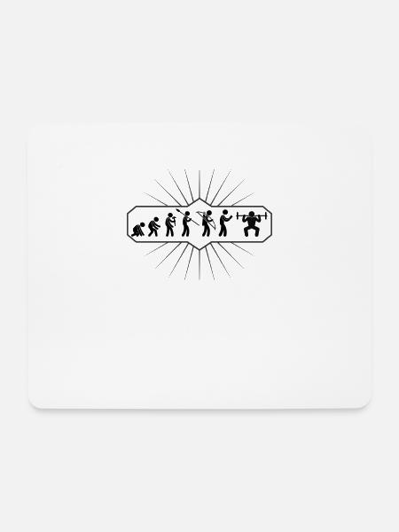 Evolution Kraftsport Krafttraining Gym Fitness - Mousepad (Querformat) - Weiß