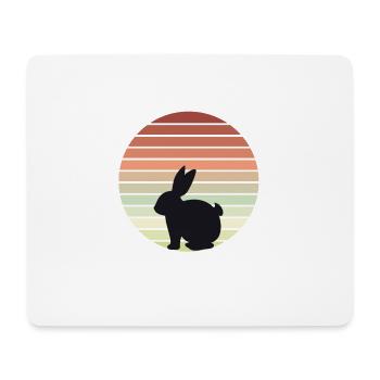 Hase Kaninchen Retro Vintage Häschen Haustier Tier - Mousepad (Querformat) - Weiß - Vorne