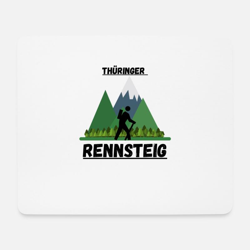 Rennsteig Thüringen Wandern Berge thüringer Wald - Mousepad (Querformat) - Weiß