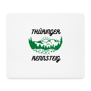 Rennsteig Thüringer Wald Wandern Thüringen grün - Mousepad (Querformat) - Weiß - Vorne