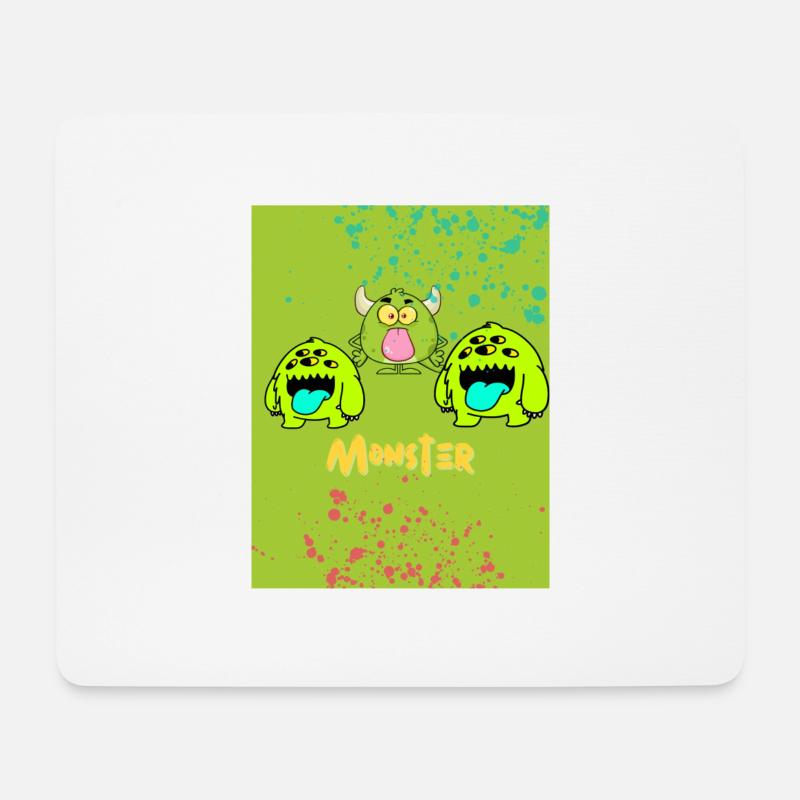 Monster - Mousepad (Querformat) - Weiß
