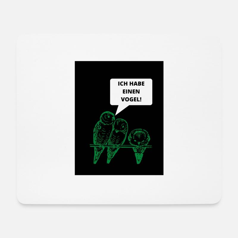 Wellensitiche - Mousepad (Querformat) - Weiß