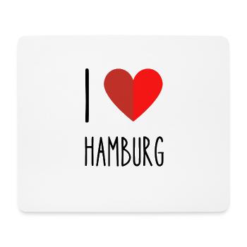 I love Hamburg - Mousepad (Querformat) - Weiß - Vorne