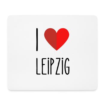 I love Leibzig - Mousepad (Querformat) - Weiß - Vorne