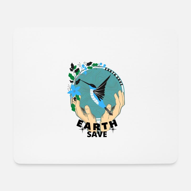 EARTH SAVE - Mousepad (Querformat) - Weiß