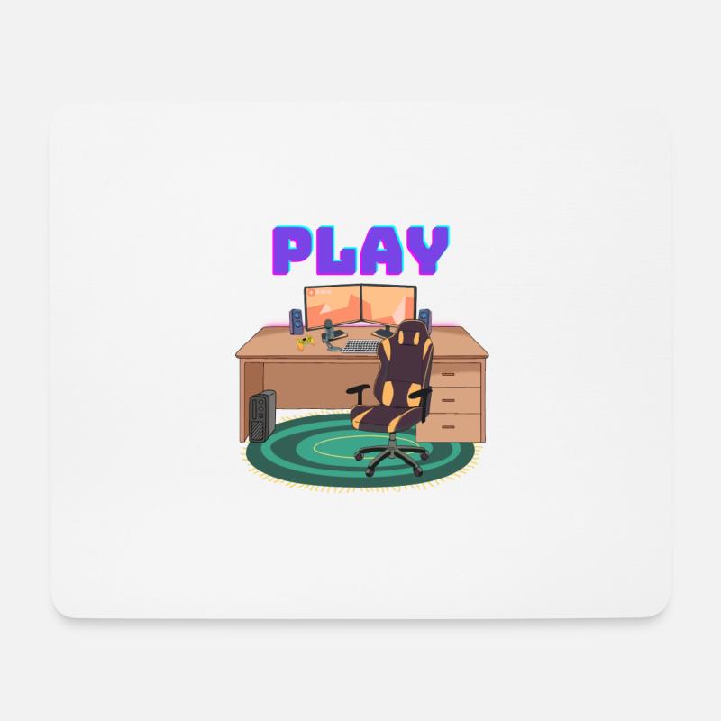 Gaming PC Schreibtisch - Mousepad (Querformat) - Weiß