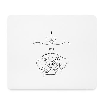 i love my Dog - Mousepad (Querformat) - Weiß - Vorne