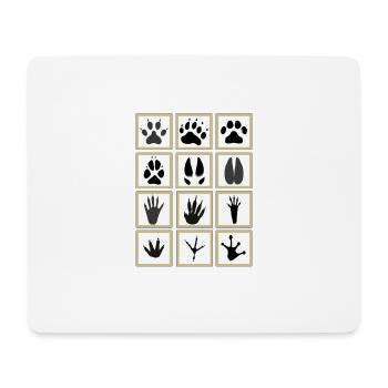 empreintes animaux - Tapis de souris (format paysage) - blanc - Devant