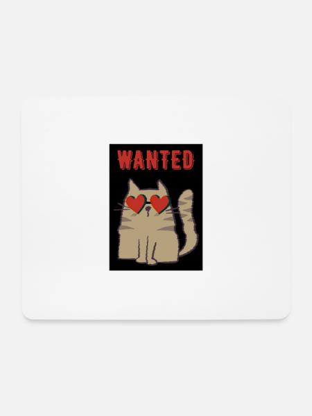-wanted- (gray cat) - Mousepad (Querformat) - Weiß