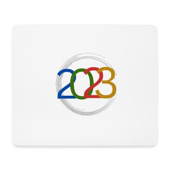 Cercle coloré du Nouvel An 2023, couleur cadeau du Nouvel An - Tapis de souris (format paysage) - blanc - Devant