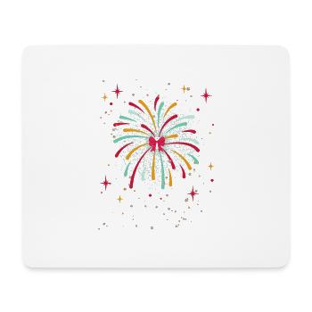Bunte Feuerwerkssterne 2023 Silvesterparty 2023 - Mousepad (Querformat) - Weiß - Vorne