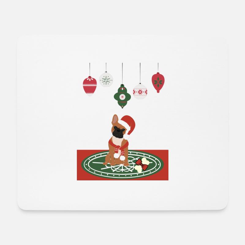 Frenchie Christmas - Christmas Dogs - Mousepad (Querformat) - Weiß