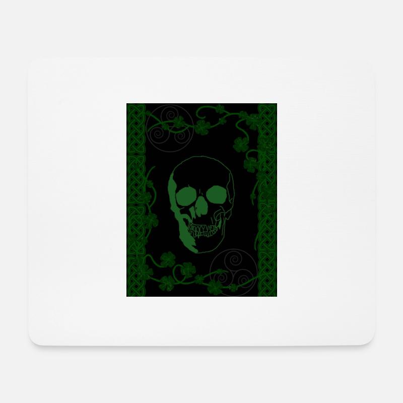 Crâne vert - Tapis de souris (format paysage) - blanc
