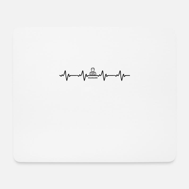 Programmierer Herzschlag - Mousepad (Querformat) - Weiß