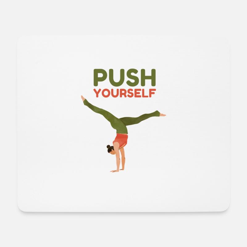 Push Yourself - Mousepad (Querformat) - Weiß