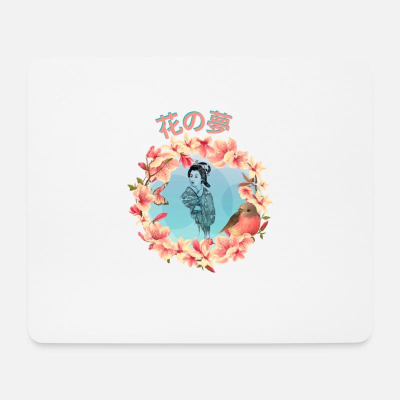 Blütentraum_ 花の夢 - Mousepad (Querformat) - Weiß