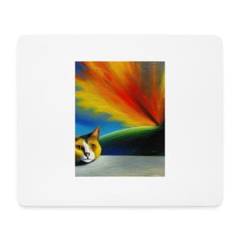 katze - Mousepad (Querformat) - Weiß - Vorne